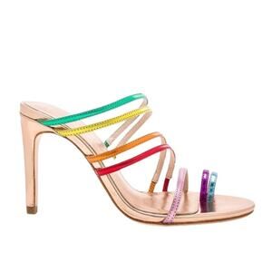 Raye metallic rainbow heeled sandals Sz 7
